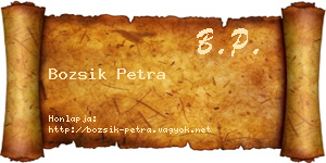 Bozsik Petra névjegykártya